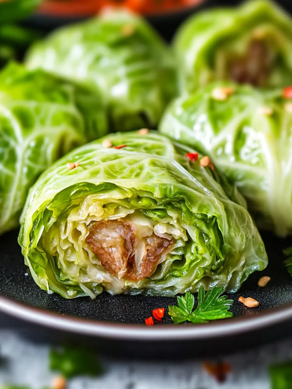 Savory Napa Cabbage Rolls with a Ginger-Soy Twist 2 Napa Cabbage Rolls