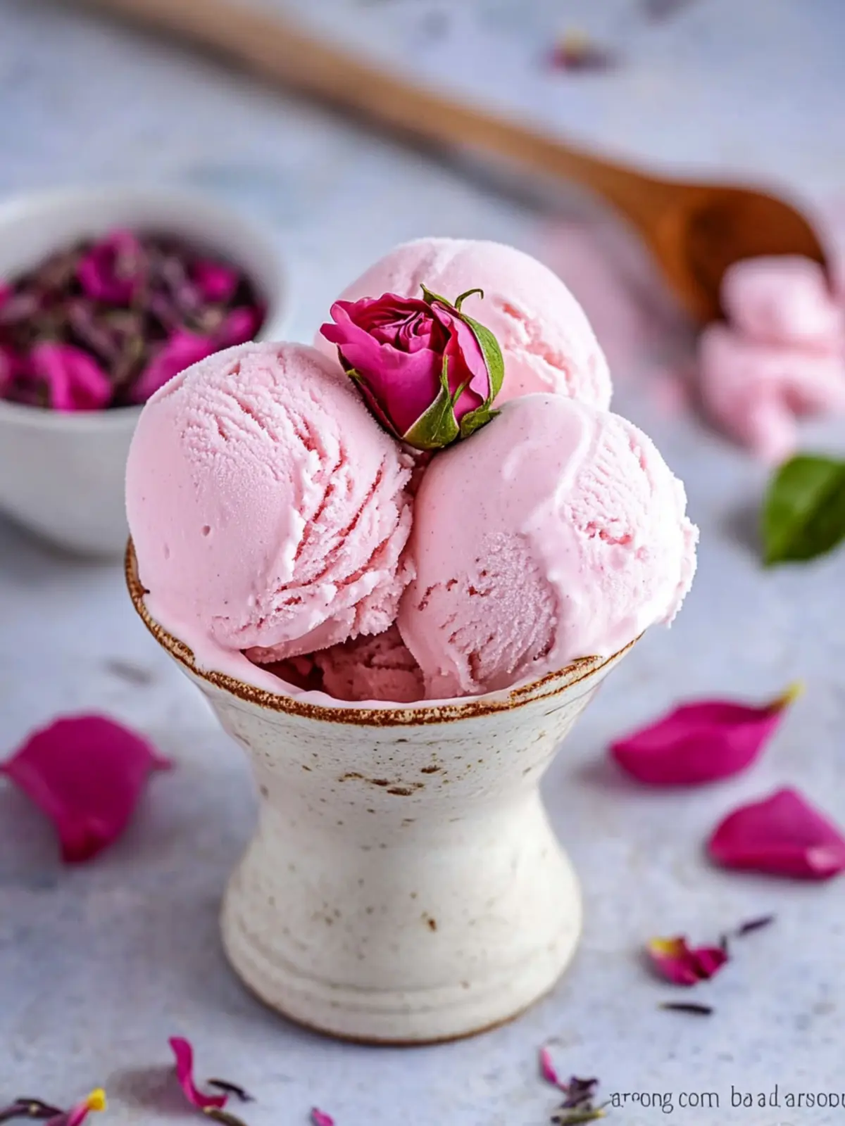 Delightful Rose Ice Cream with Pistachios for a Sweet Escape 3 Rose Ice Cream
