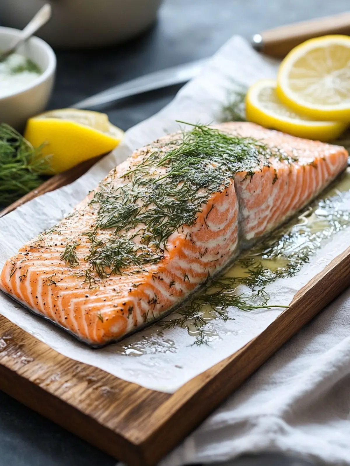 Baked Salmon with Lemon and Dill Sauce That's Quick & Healthy 4 Baked Salmon with Lemon and Dill Sauce