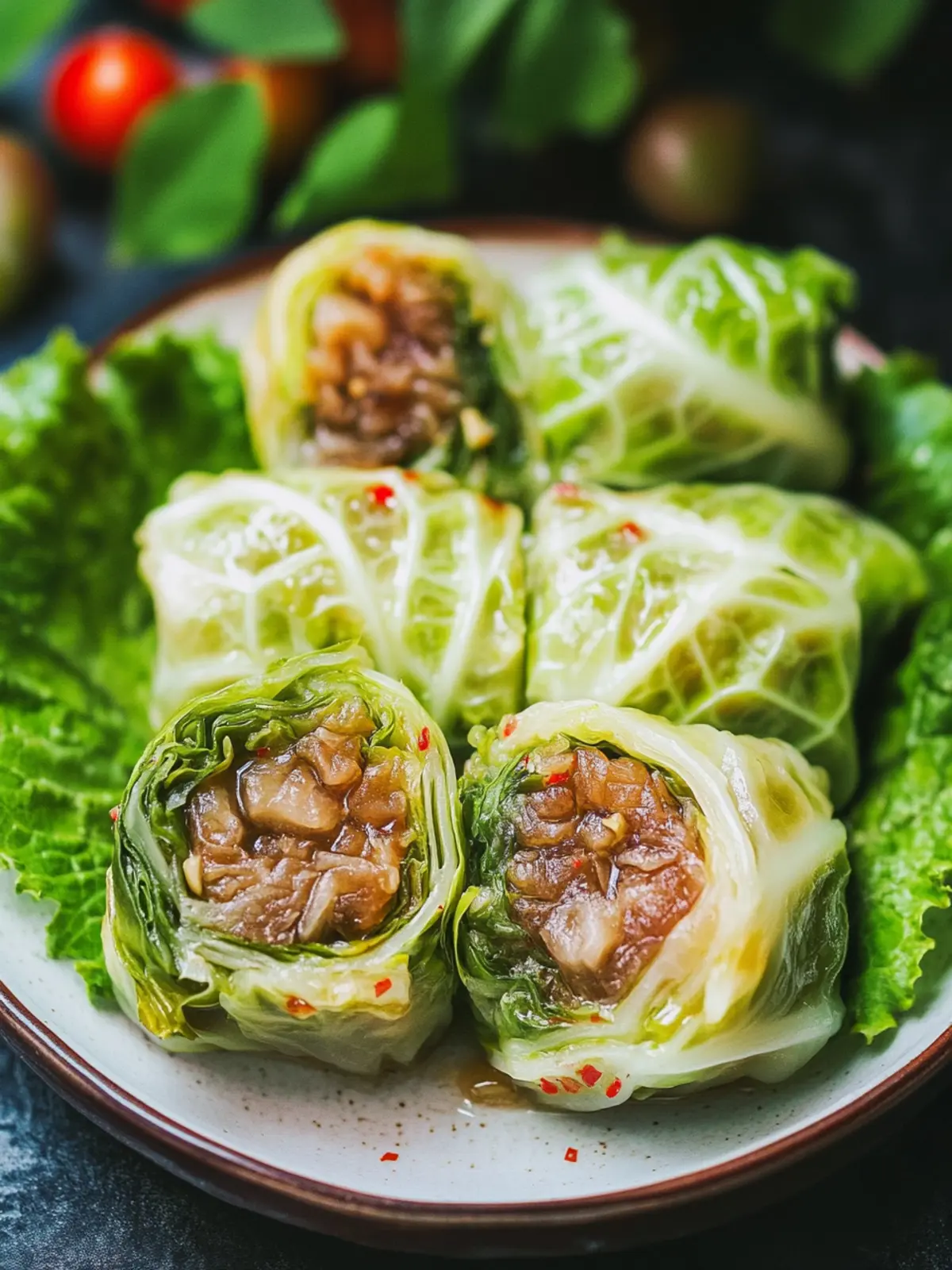 Savory Napa Cabbage Rolls with a Ginger-Soy Twist 5 Napa Cabbage Rolls