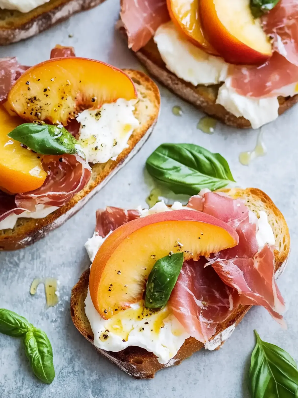 Peach, Burrata, and Prosciutto Toast for a Perfect Summer Snack 4 Peach, Burrata, And Prosciutto Toast